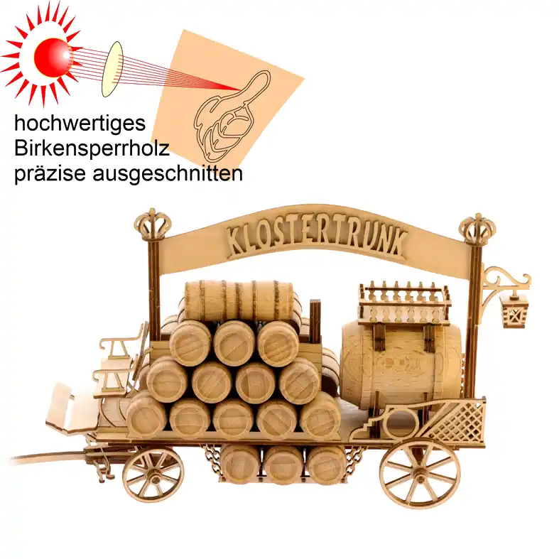 Holzbastelset Kutsche Brauereikutsche DAMASU Holzkunst aus dem Erzgebirge