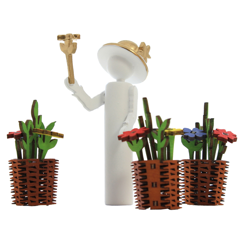 Gründerzeit - Figur Markttreiben  Blumenverkäuferin