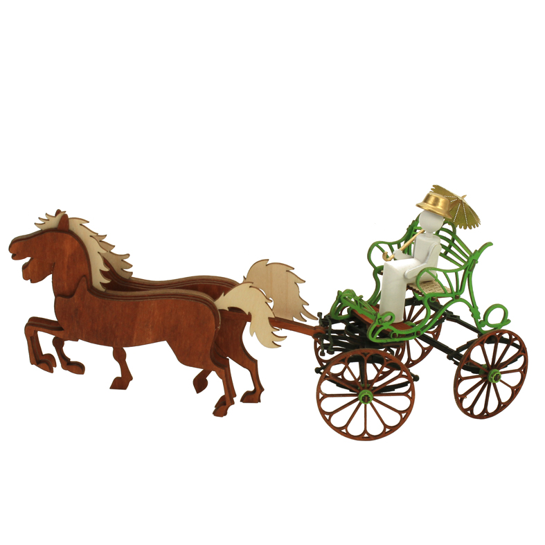 Bastelset Pferdegespann Damenpheaton eine Kutsche mit Figuren, farbig
