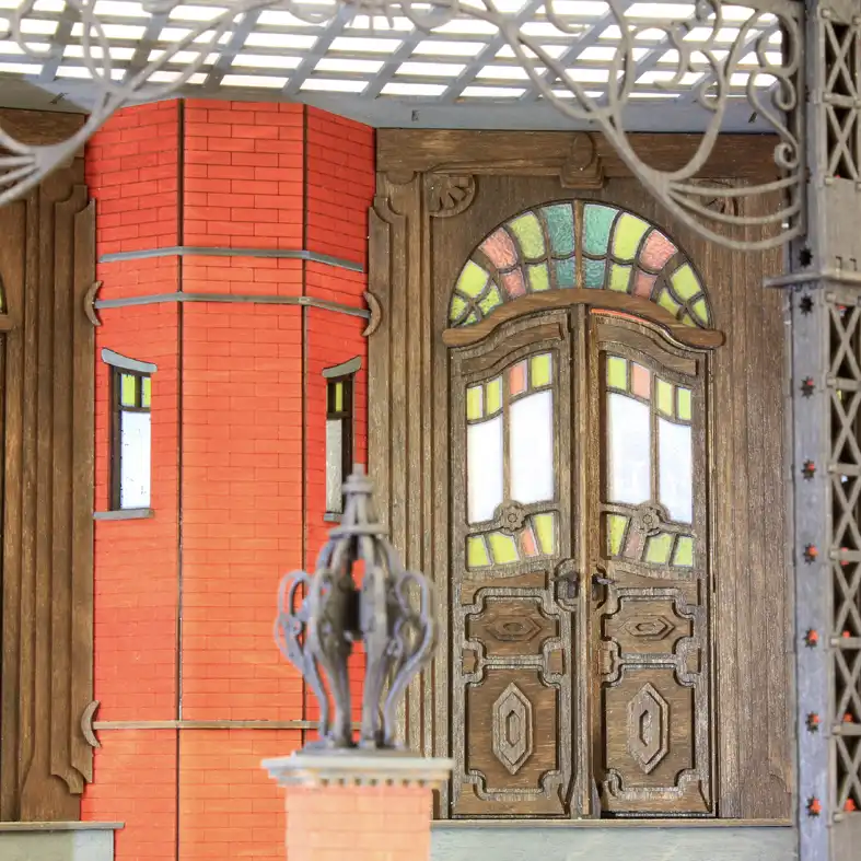 Holzbausatz Schwibbogen Stadtkulisse Fensterdekoration DAMASU Holzkunst aus dem Erzgebirge