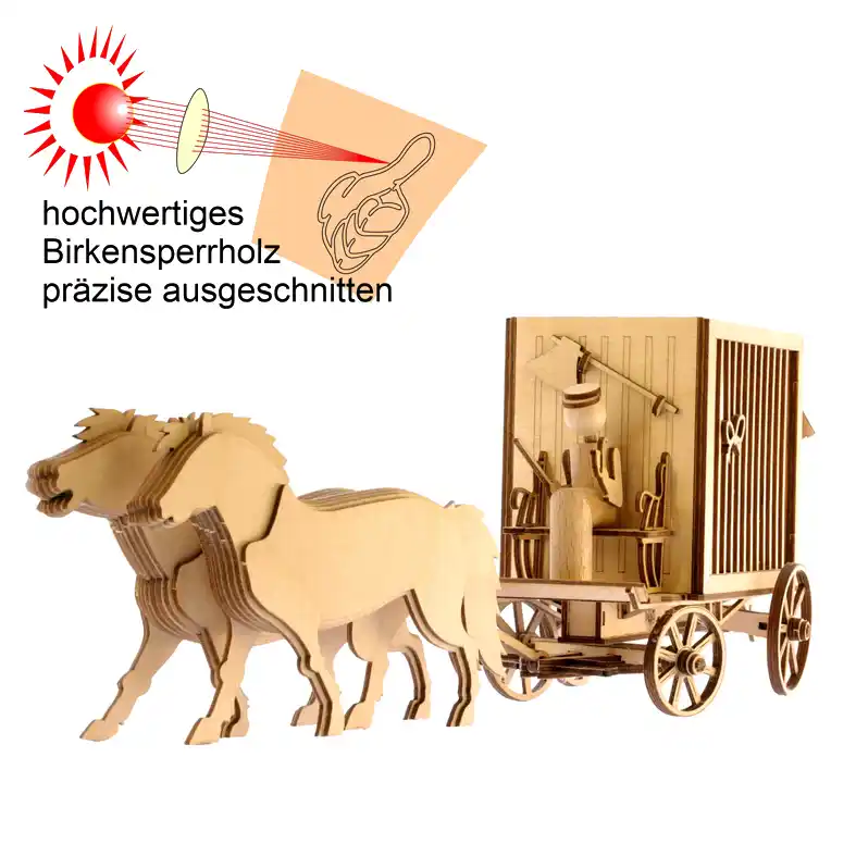 Bastelsatz Kutsche Karasekwagen DAMASU Holzkunst aus dem Erzgebirge