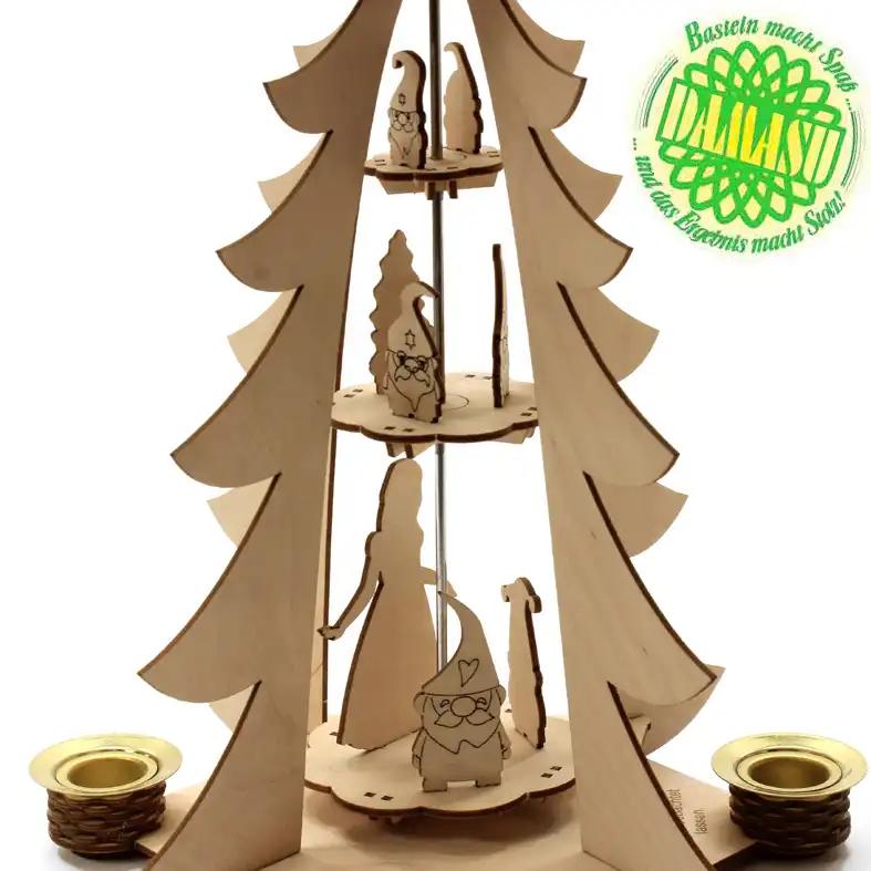 Bastelsatz Pyramide Weihnachtspyramide DAMASU Holzkunst aus dem Erzgebirge