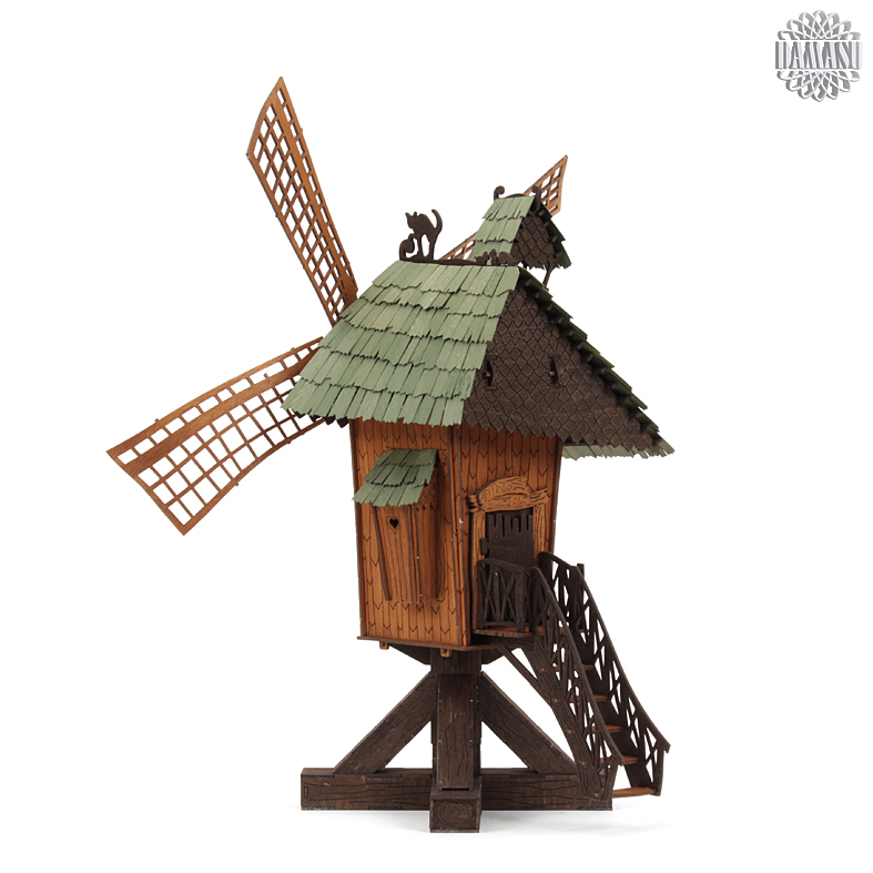 Bausatz Räucherhaus Windmühle klein farbig