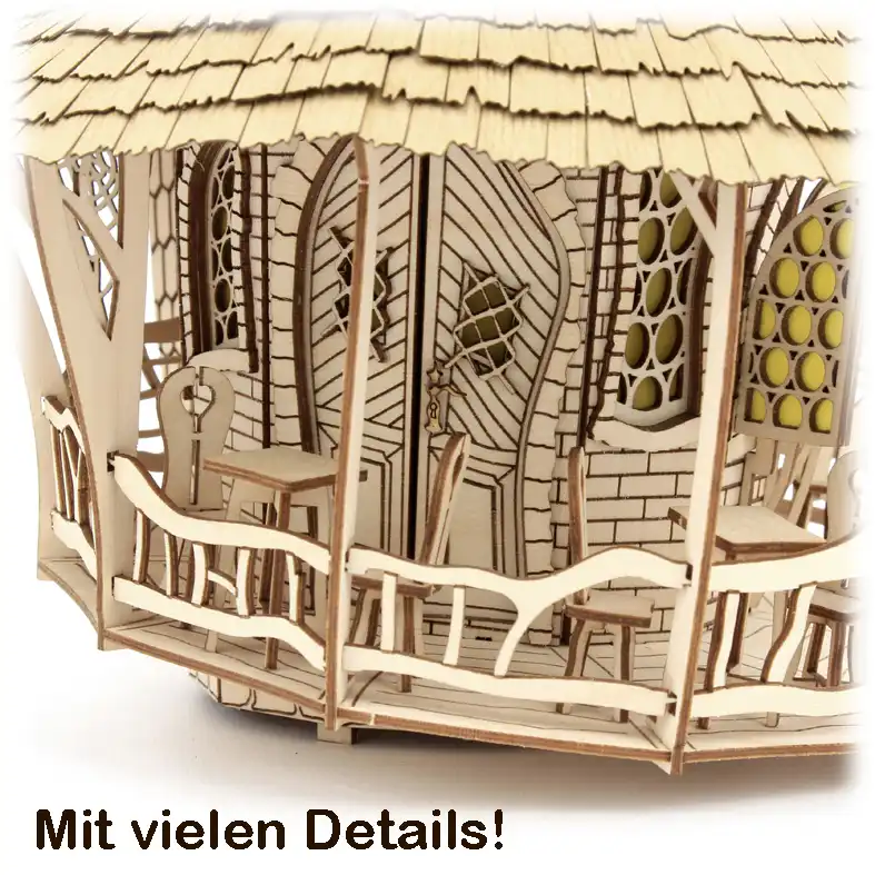 Holzbastelset Räucherhaus Gasthaus DAMASU Holzkunst aus dem Erzgebirge