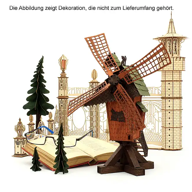 Bastelset Räucherhaus Bockwindmühle DAMASU Holzkunst aus dem Erzgebirge