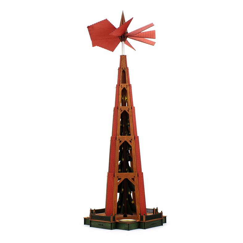Weihnachtspyramide Holzbausatz Stilpyramide "Fachwerk", farbig