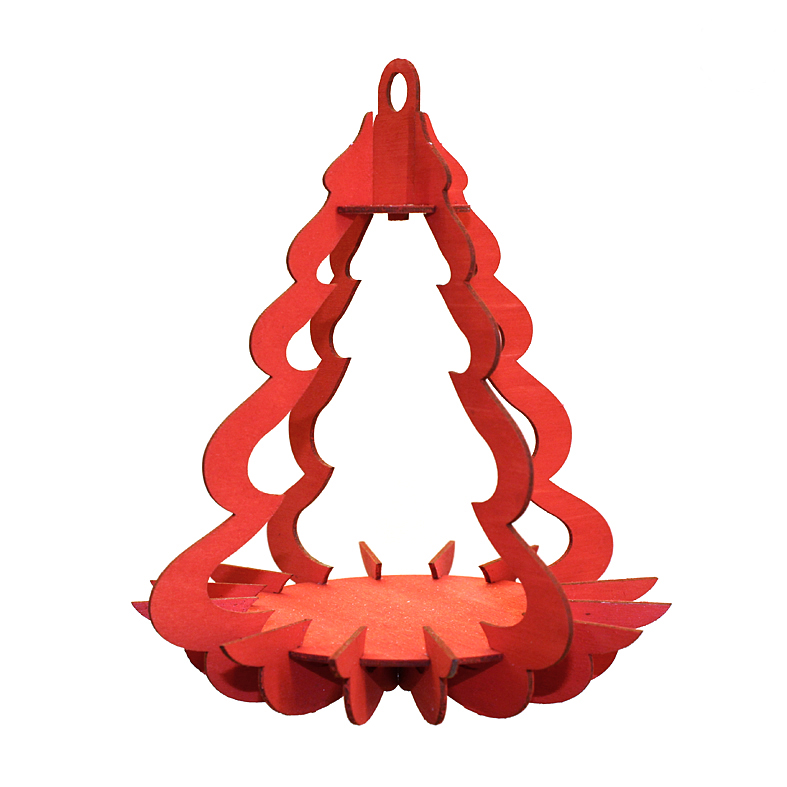 Bausatz Weihnachtsschmuck 3D Tannenbaum rot 4L