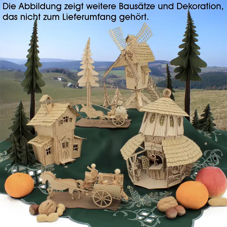 Bastelsatz Räucherhaus Gasthaus DAMASU Holzkunst aus dem Erzgebirge