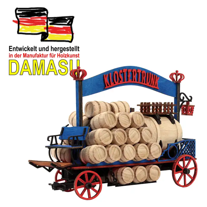 Bastelset Fuhrwerk Festwagen DAMASU Holzkunst aus dem Erzgebirge