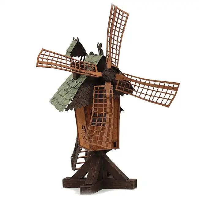 Bastelsatz Räucherhaus Windmühle DAMASU Holzkunst aus dem Erzgebirge