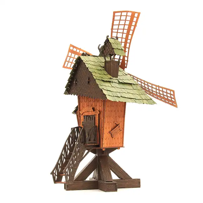 Bastelsatz Räucherhaus Windmühle DAMASU Holzkunst aus dem Erzgebirge
